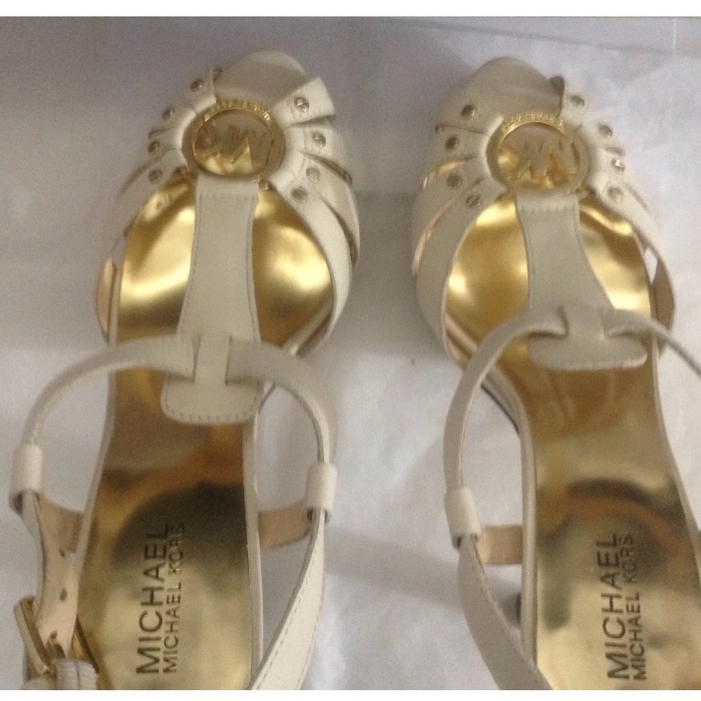 Michael Kors Gold and Cream Sandals
